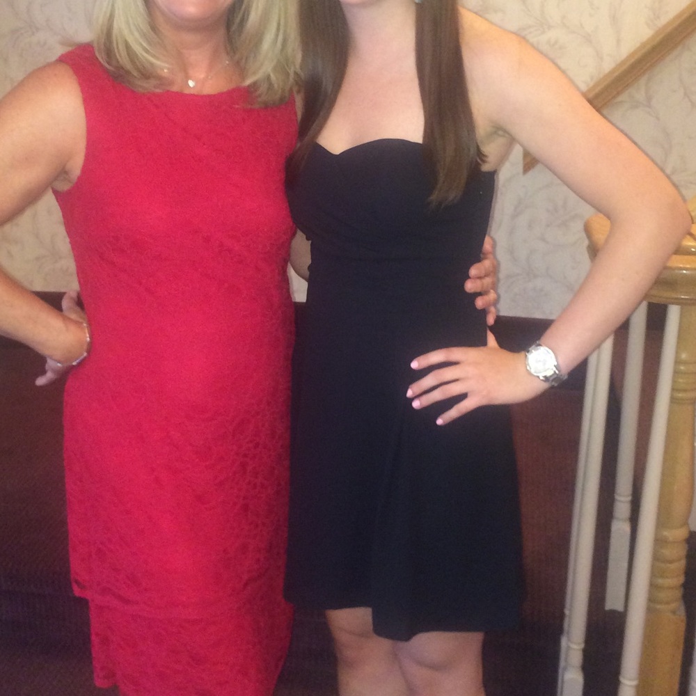 black express strapless dress